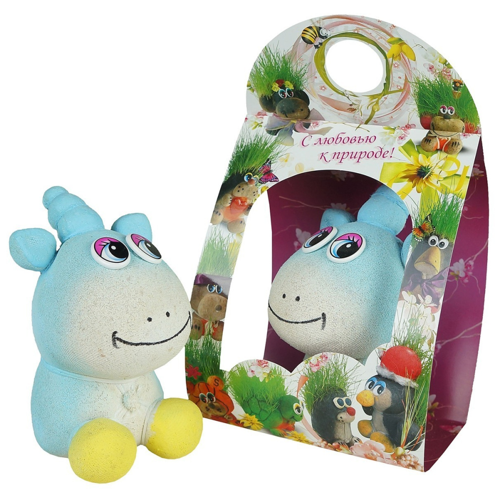 Травянчик ЕДИНОРОГ голубой /1/18