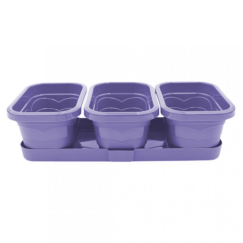 Горшок пластиковый  ВАЛЕНСИЯ  ТРИО 3*1,1л лаванда /1