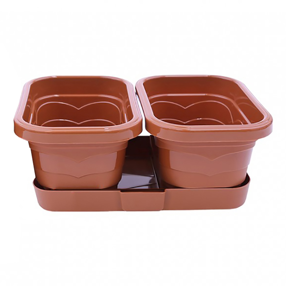 Горшок пластиковый  ВАЛЕНСИЯ ДУЭТ 2*2,9л терракот /1