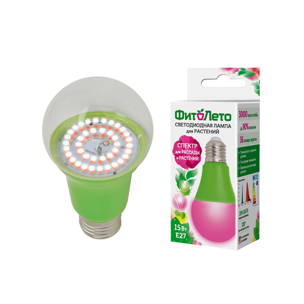 Лампа светодиодная для растений LED-A60-15W  /1