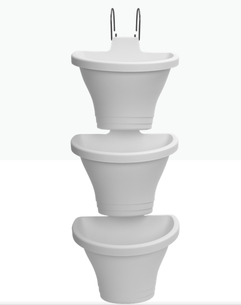 Горшок пластиковый КОРСИКА ВЕРТИКАЛ ФОРЕСТ 24 см УАЙТ  /1