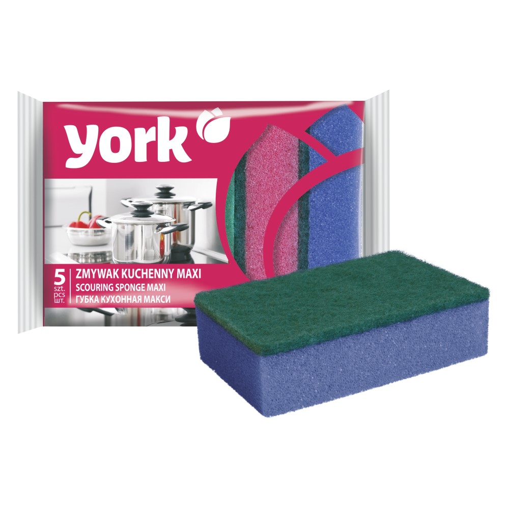 Губка YORK для посуды Макси 5шт /50