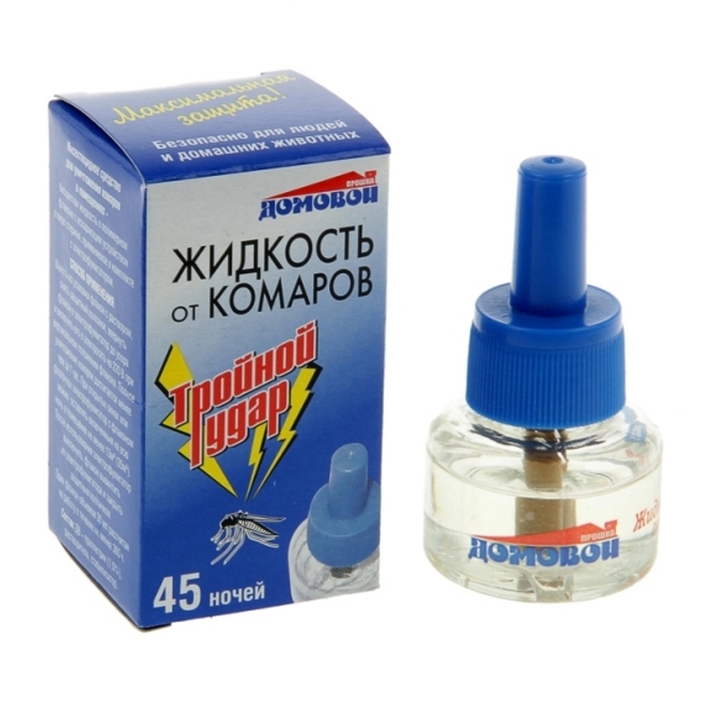 Жидкость ДОМОВОЙ от комар Тройной удар 45ночей/50
