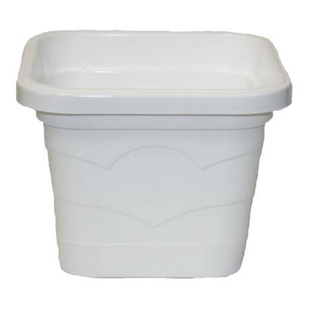 Горшок пластиковый  ВАЛЕНСИЯ КВАДРАТ h=15см d=19см  2,9л белый /14