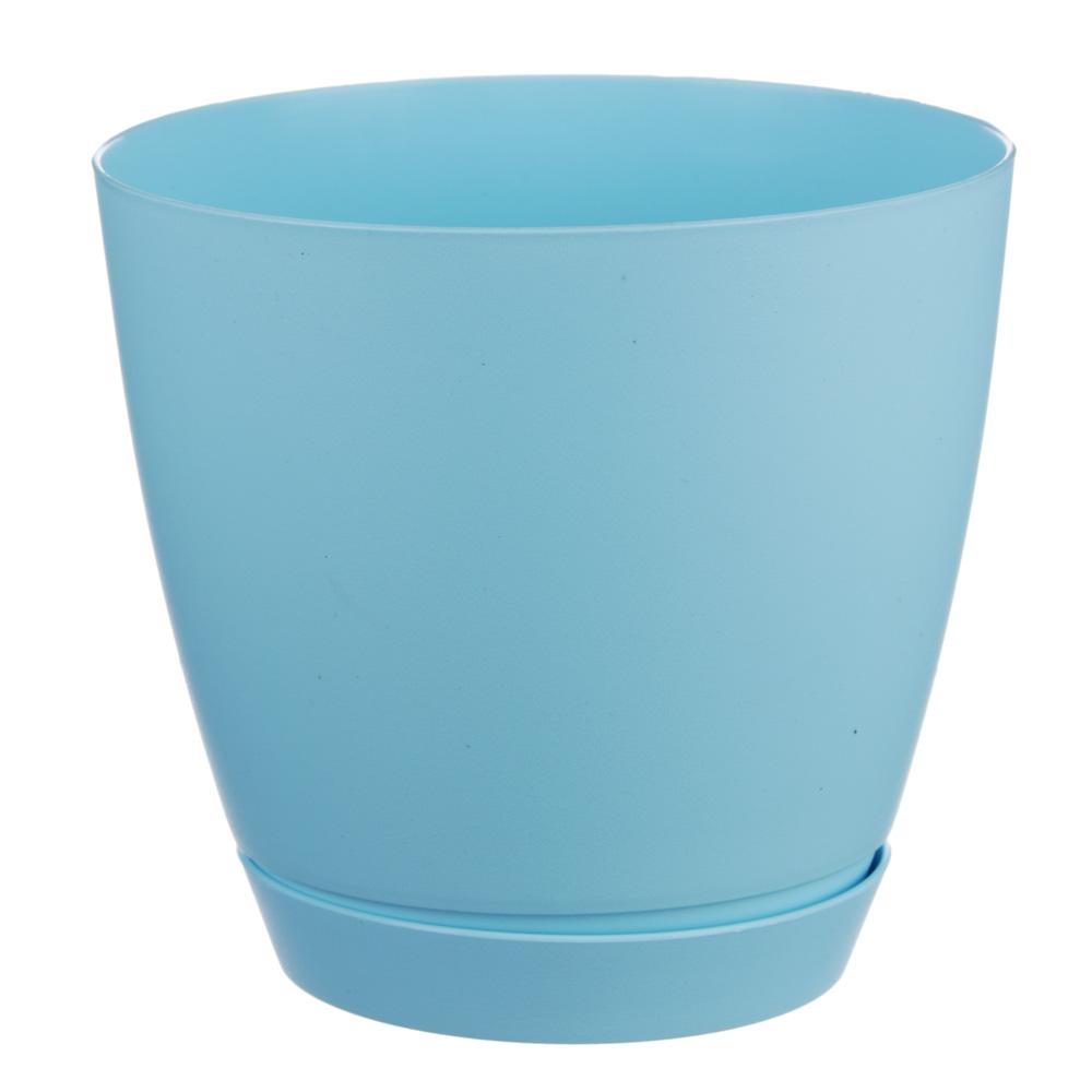 Горшок пластиковый  КАМЕЯ 2,2л голубой /56