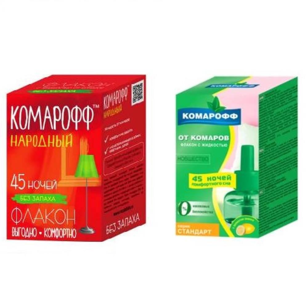 Жидкость КОМАРОФФ от комар НАРОДНЫЙ б/запаха 45ночей 30мл/24