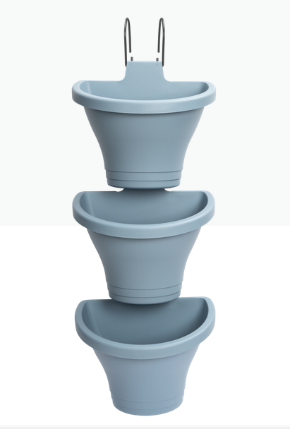 Горшок пластиковый КОРСИКА ВЕРТИКАЛ ФОРЕСТ 24 см ВИНТАЖ БЛУ  /1