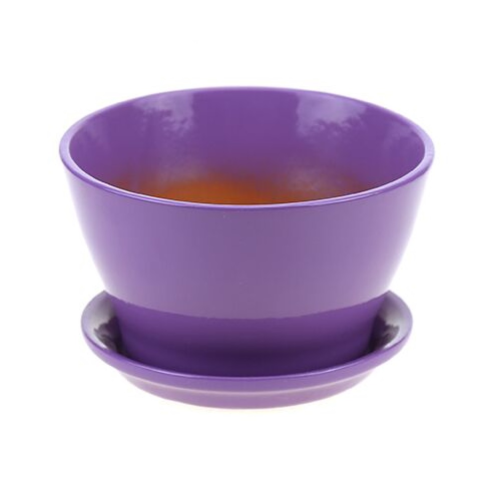 Горшок керамический Беллита ГЛЯНЕЦ сиренневый 0,45л. /6