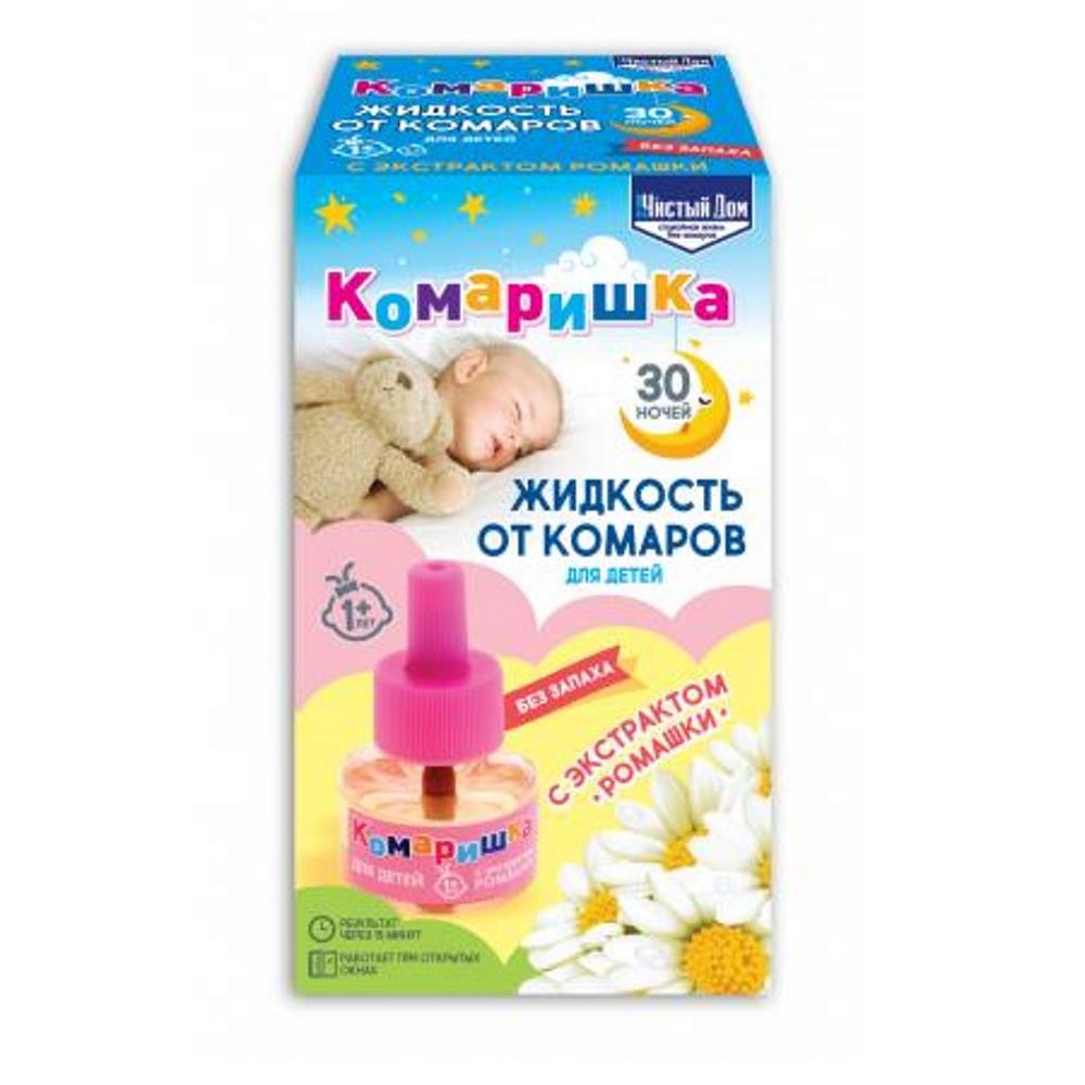 Жидкость ЧИСТЫЙ ДОМ от комар КОМАРИШКА 30ночей/80