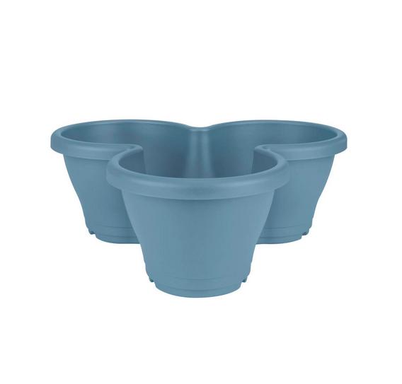 Горшок пластиковый КОРСИКА ВЕРТИКАЛ ГАДЭН S ВИНТАЖ БЛУ с поддоном /1