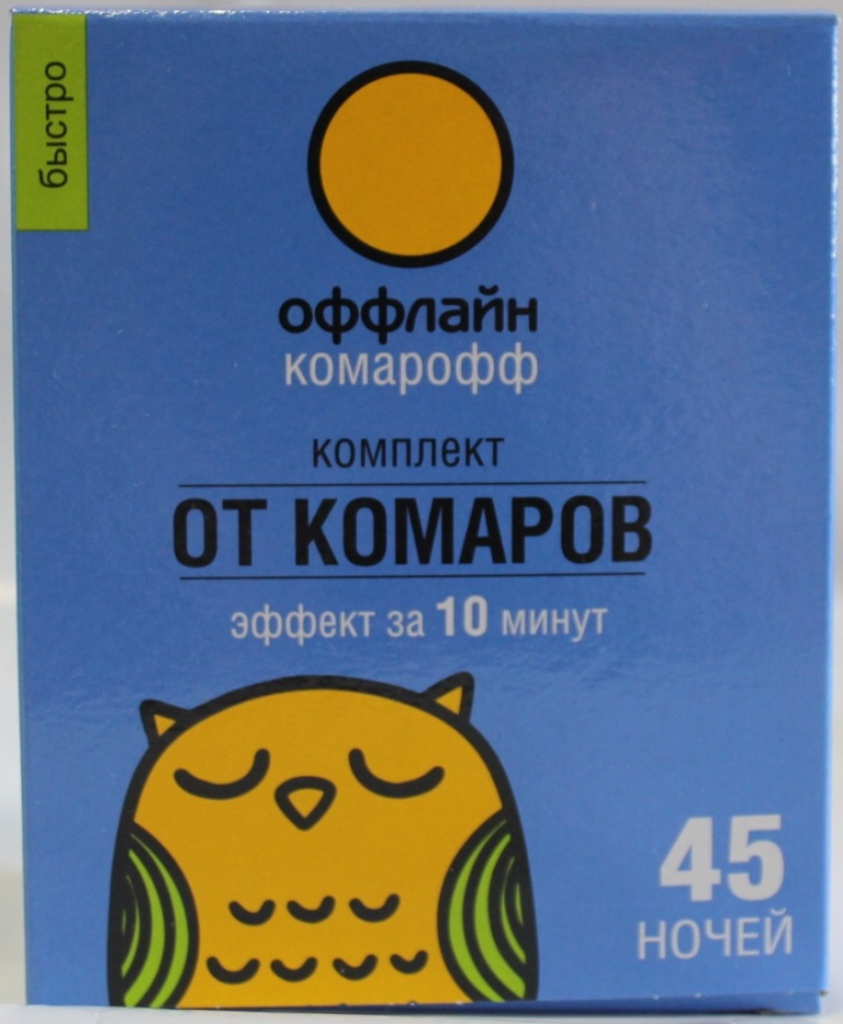 Комплект КОМАРОФФ от комар БЫСТРО 45ночей 30мл/16