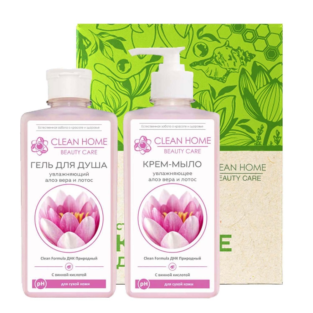 Набор подарочный Clean Home Beauty Care увлажняющий  (гель д/душа+крем-мыло)