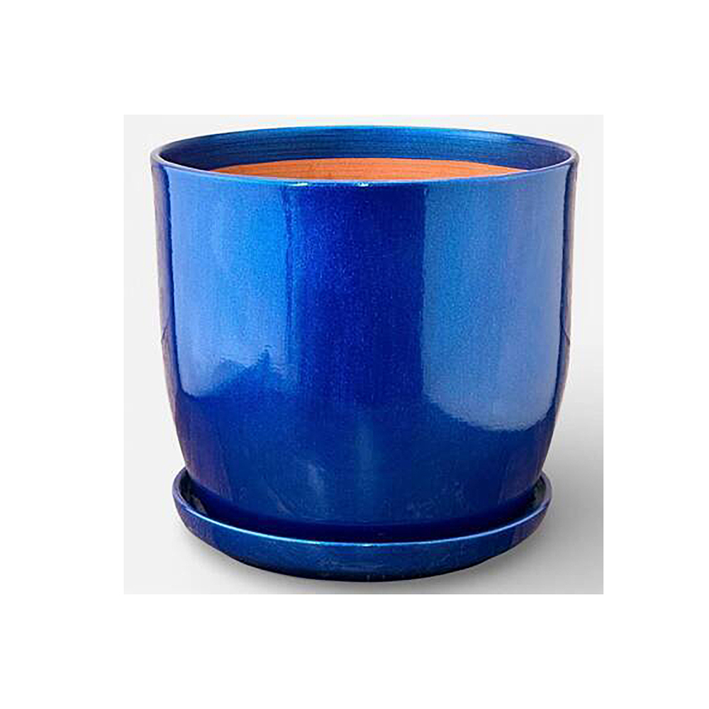 Горшок керамический ВЕРОНА Глянец синий КОМПЛЕКТ (4) /2