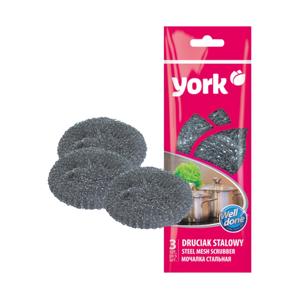 Губка YORK стальные 3шт /80