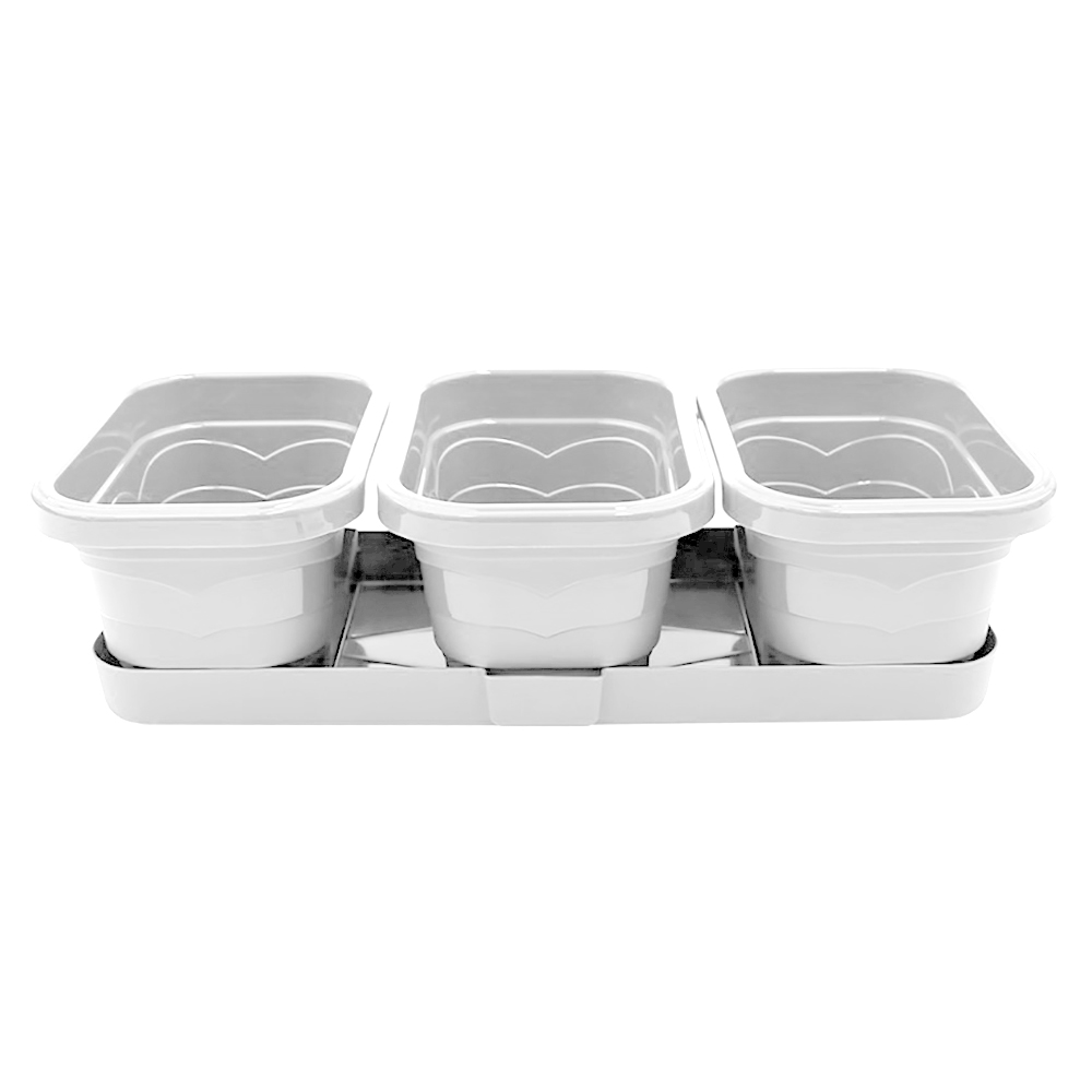 Горшок пластиковый  ВАЛЕНСИЯ  ТРИО 3*1,1л белый /1