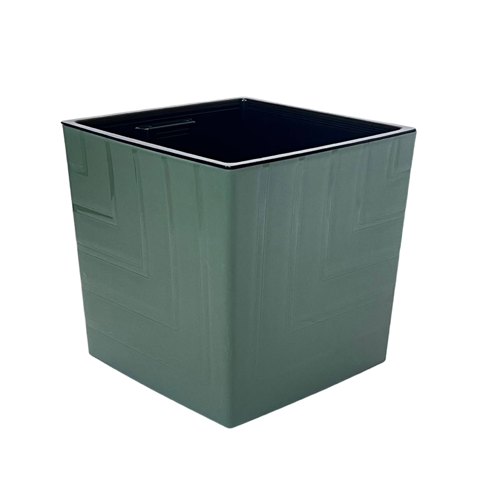 Горшок пластиковый КВАДРО 23,4л нефрит /2