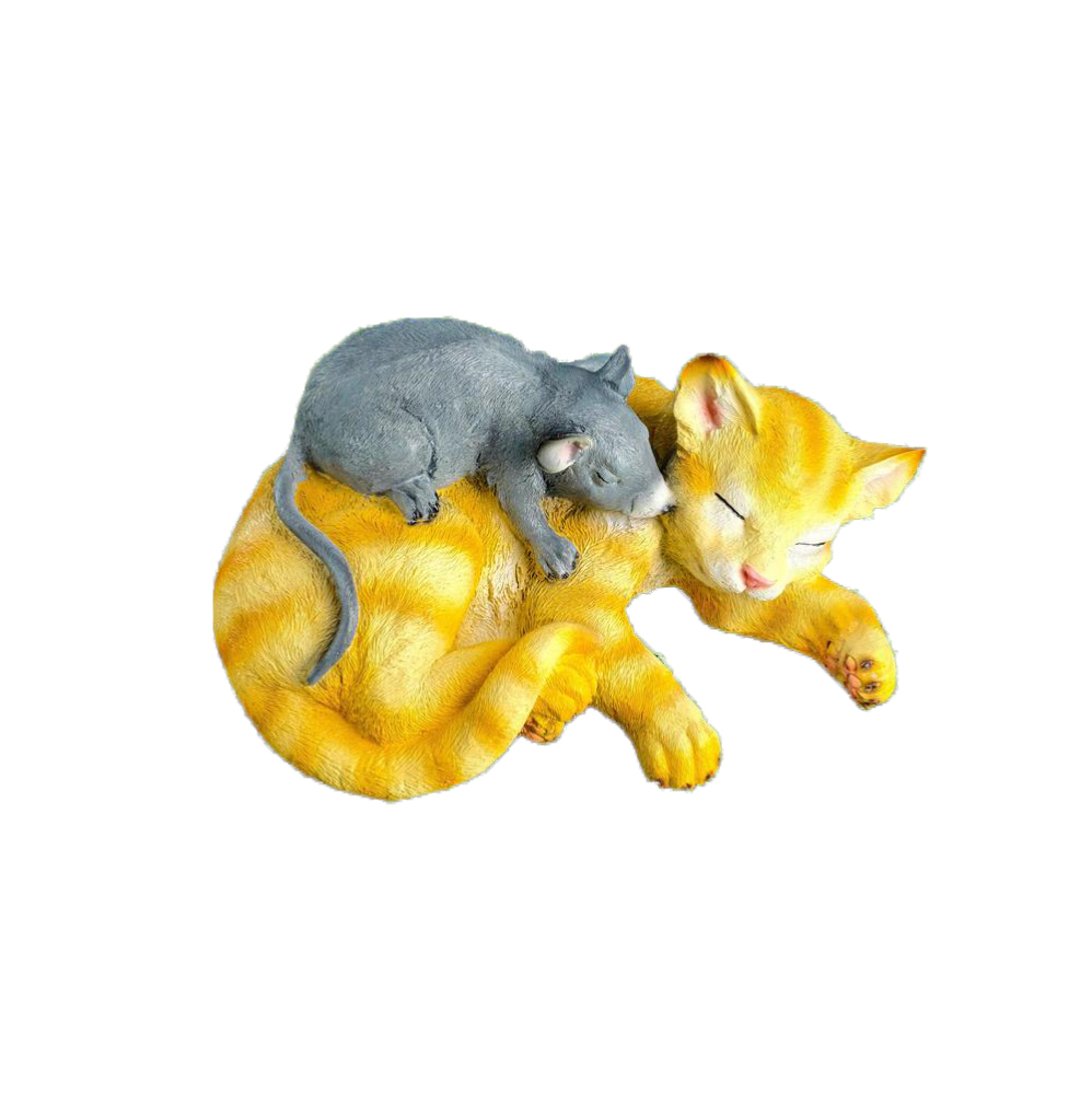 Фигура садовая КОШКА С МЫШКОЙ СПЯТ 