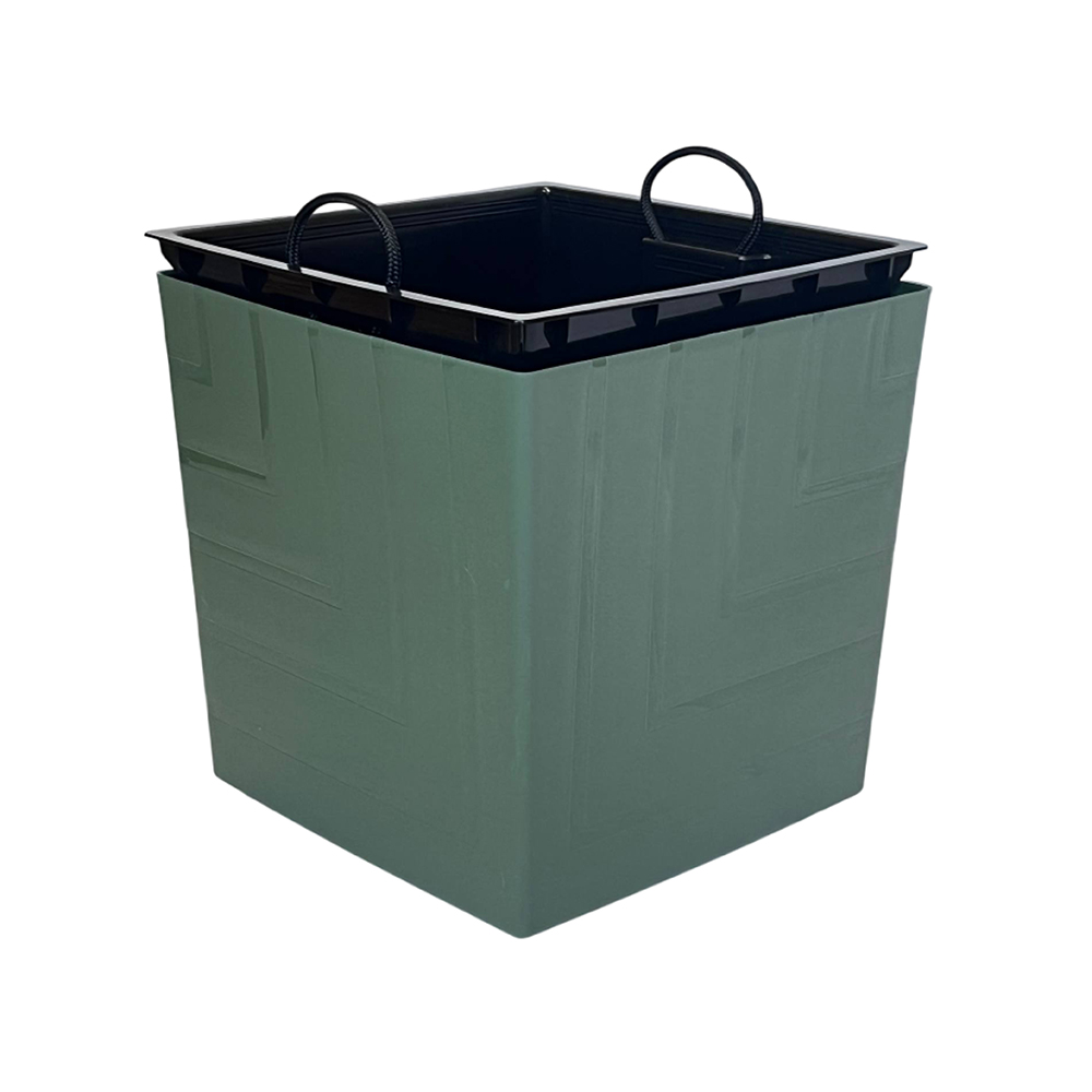 Горшок пластиковый КВАДРО 23,4л нефрит /2