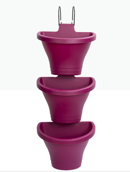 Горшок пластиковый КОРСИКА ВЕРТИКАЛ ФОРЕСТ 24 см ЧЕРРИ РЭД  /1