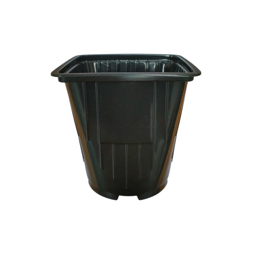 Горшок для рассады 1,6л черный квадратно-круглый (13*13*13см)  