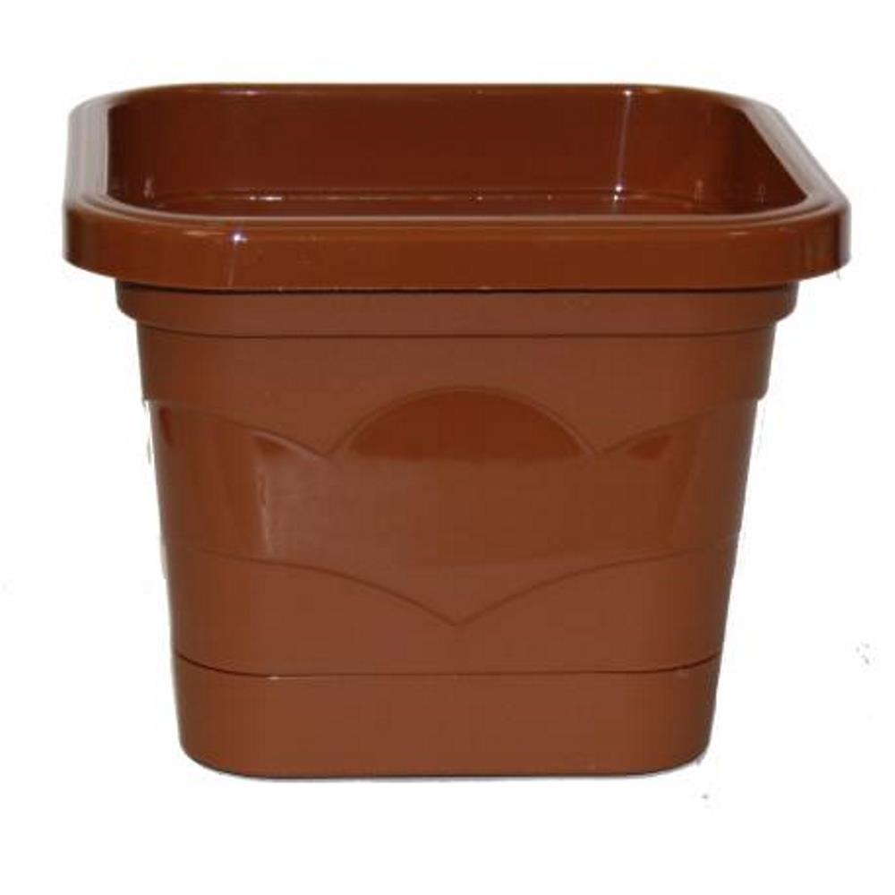 Горшок пластиковый  ВАЛЕНСИЯ КВАДРАТ h=15см d=19см 2,9л терракот /14